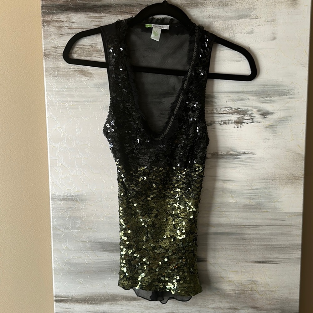Citrine silk sequined sheath